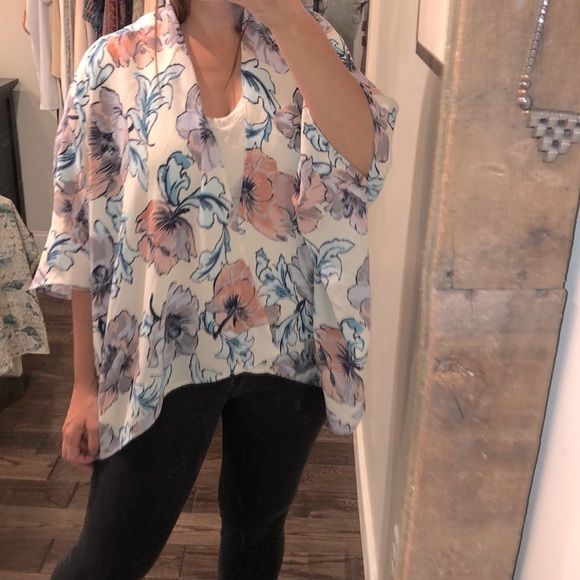 Everly small floral kimono summer wrap - Picture 2 of 5